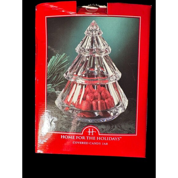 Royal Limited Crystal Clear Christmas Tree Covered Dish 24% Leaded 1999 RARE - Picture 10 of 12